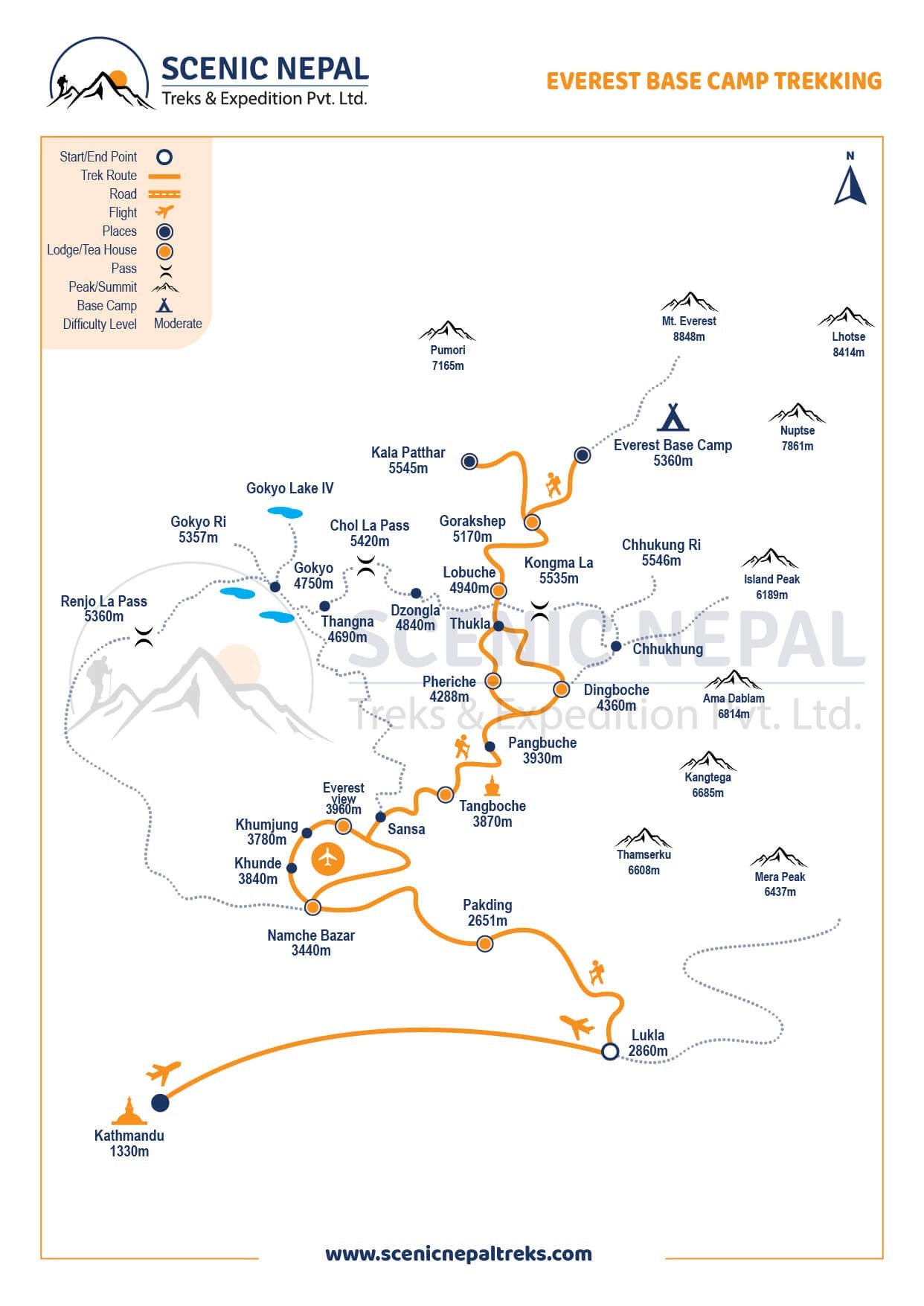 Everest Base Camp trek map